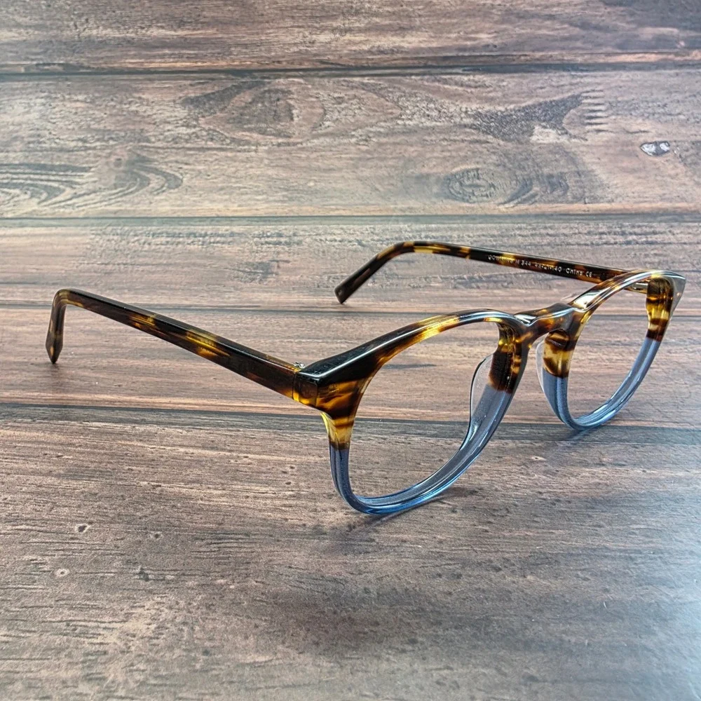 Warby Parker Downing M 344 Eyeglasses Tortoise Blue Gradient 48-21-140 Round